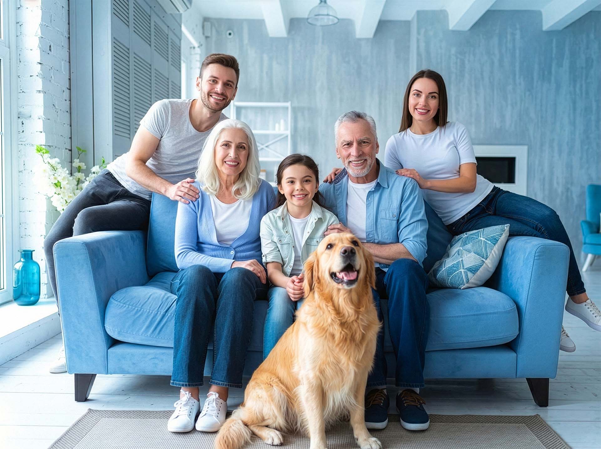 A multi-generational family discussing their financial future